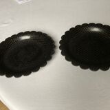 Two undersides of Napoleon III bottles in boiled cardboard