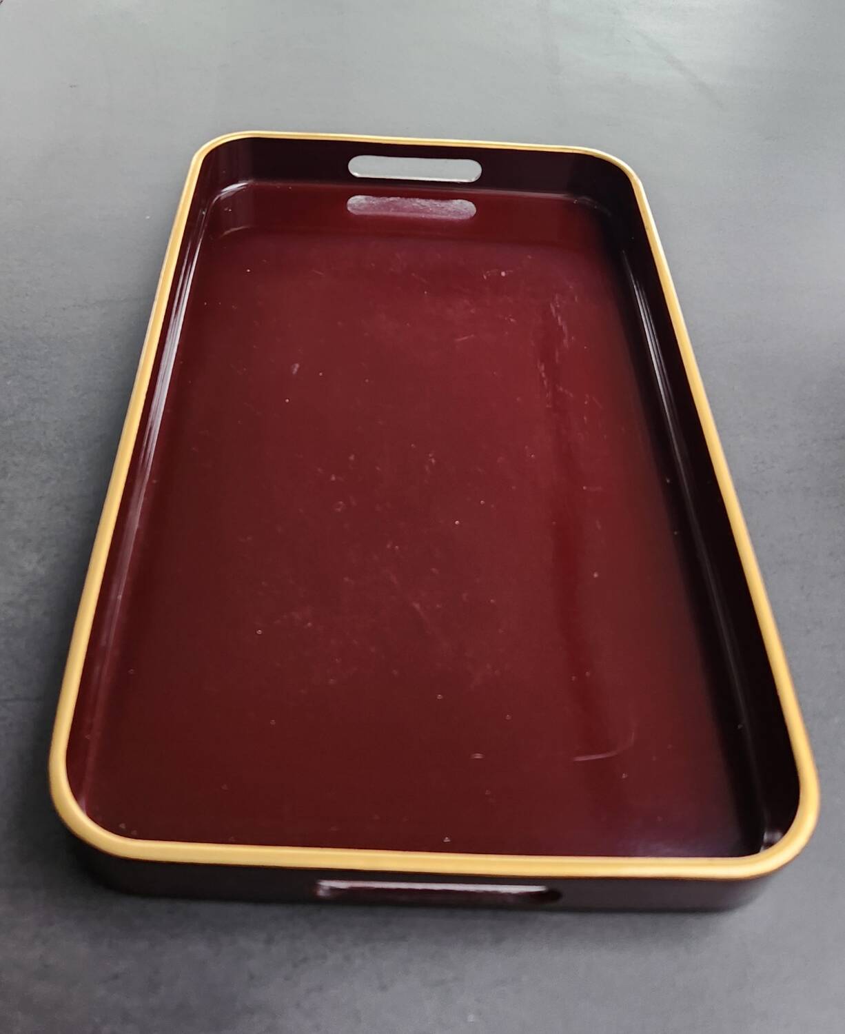 Burgundy bakelite tray