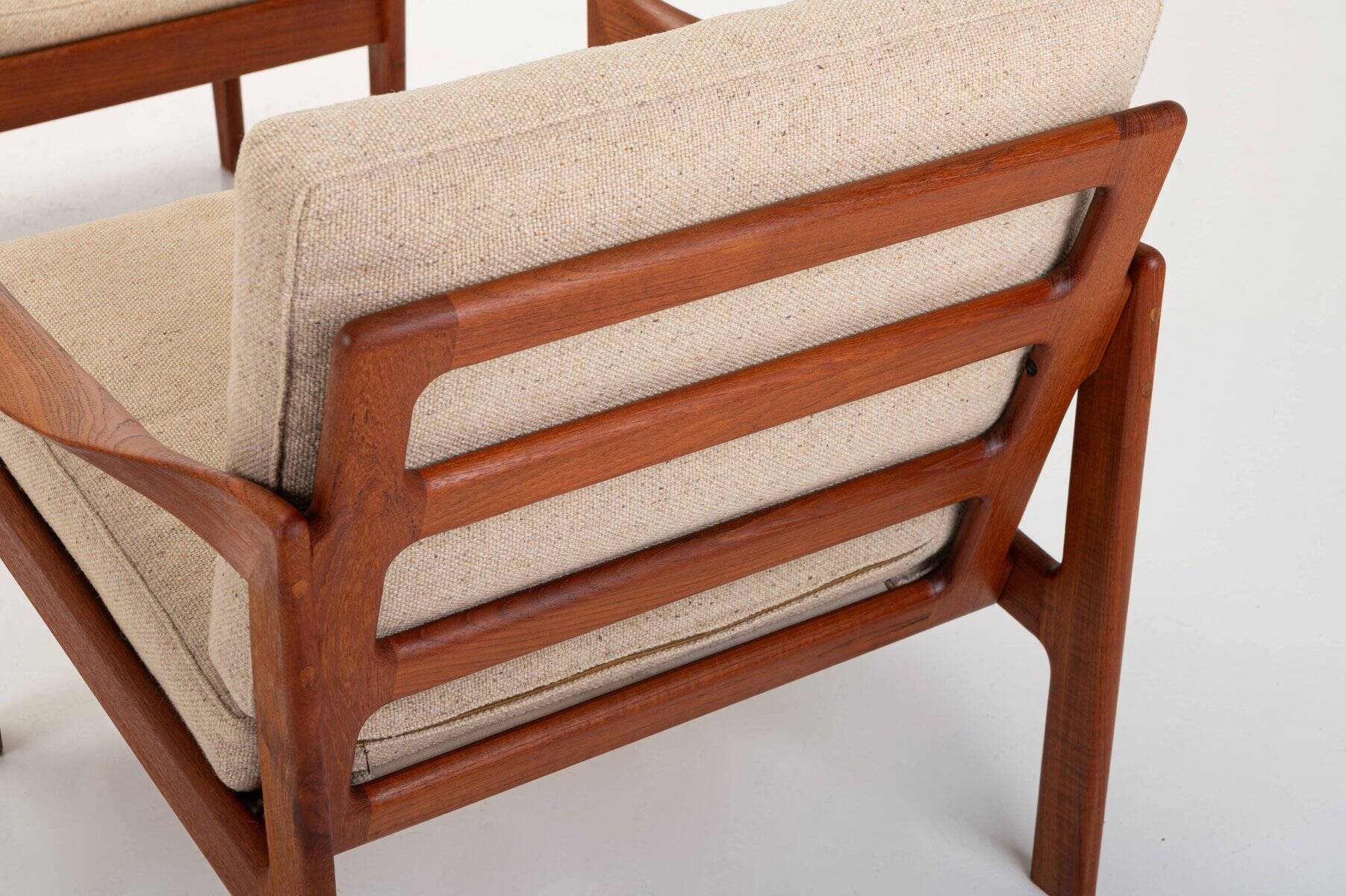 Easy chairs and ottoman by Illum Wikkelsø for Niels Eilersen, Denmark, 1960s, set of 3