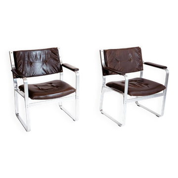 Vintage set of two lounge chairs and a coffee table by Ekselius for J.O.C, Sweden, 1970s.