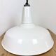 Industrial White Enamel Factory Pendant Lamp from Benjamin USA, 1960s