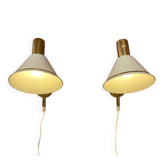 Paire d'appliques modulables Design scandinave 1960.