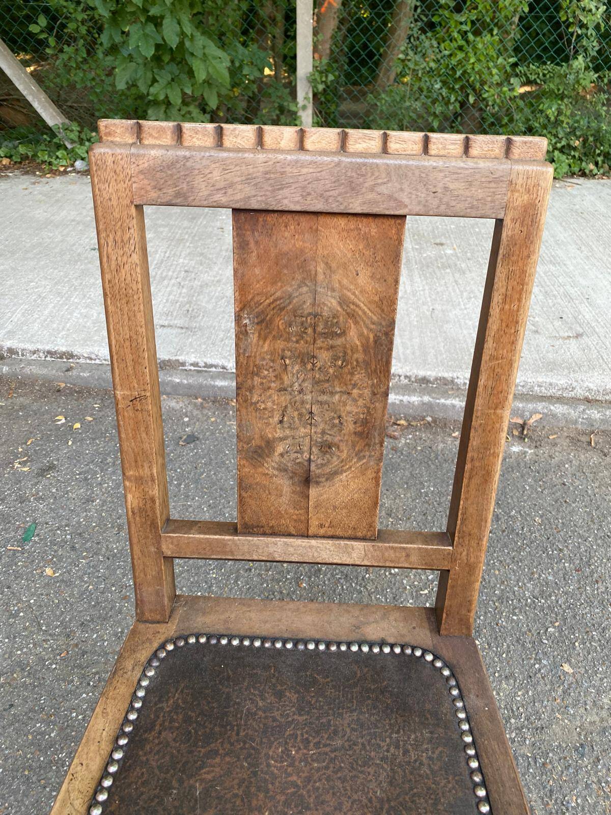 Art Deco chair in wood and brown