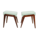 Vintage children's chair stool in pistachio green, mid-century modern design.