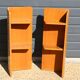 2 asymmetrical bedside tables in oak veneer