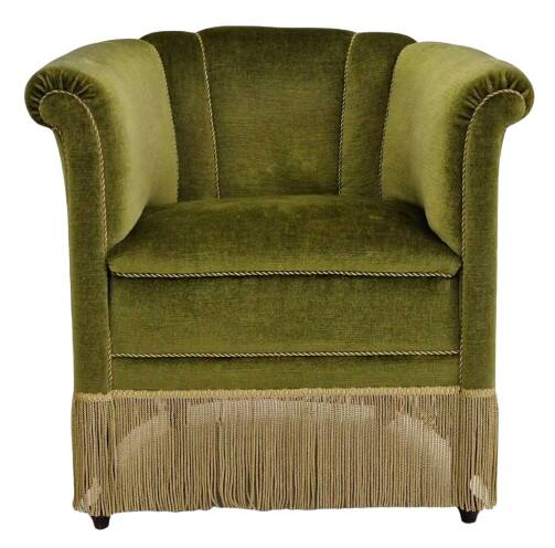 Danish velour armchair original condition beech wood 1960s