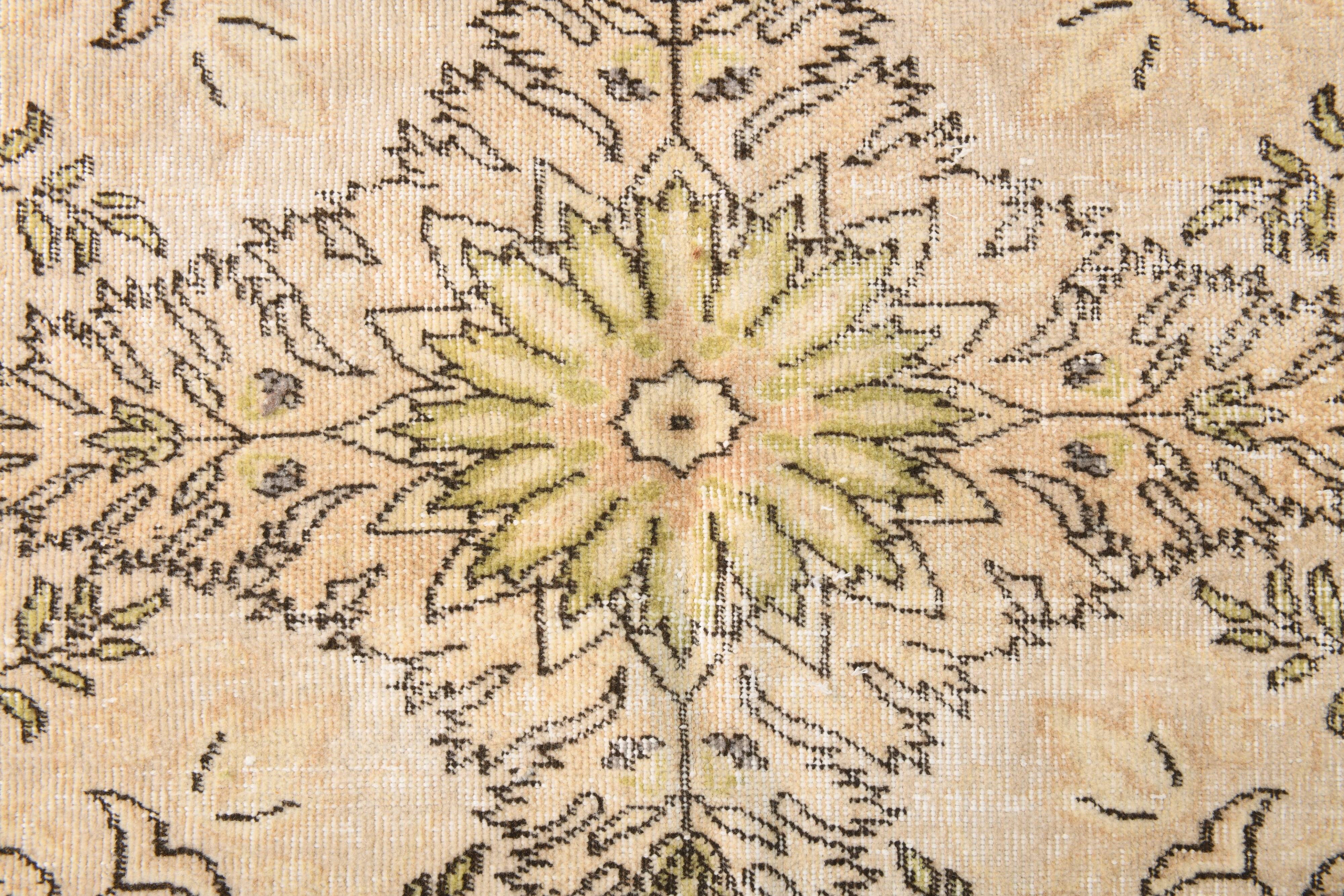 Cream & Light Yellow Turkish Vintage Rug, 215x320Cm