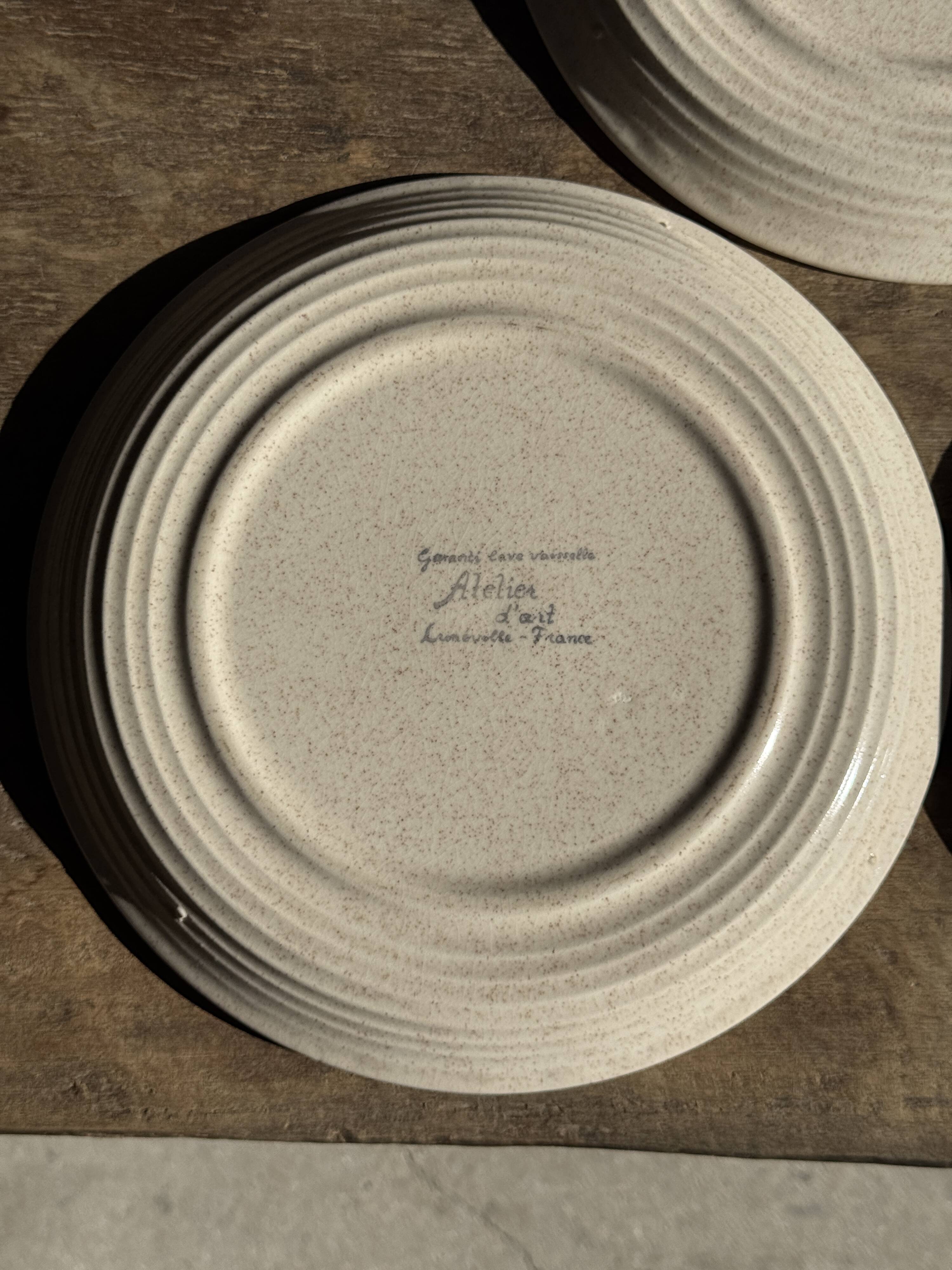Lunéville table service Art Workshop 8 plates and 2 serving dishes
