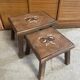 Antique nesting tables vallauris atelier barrois wood + ceramic c