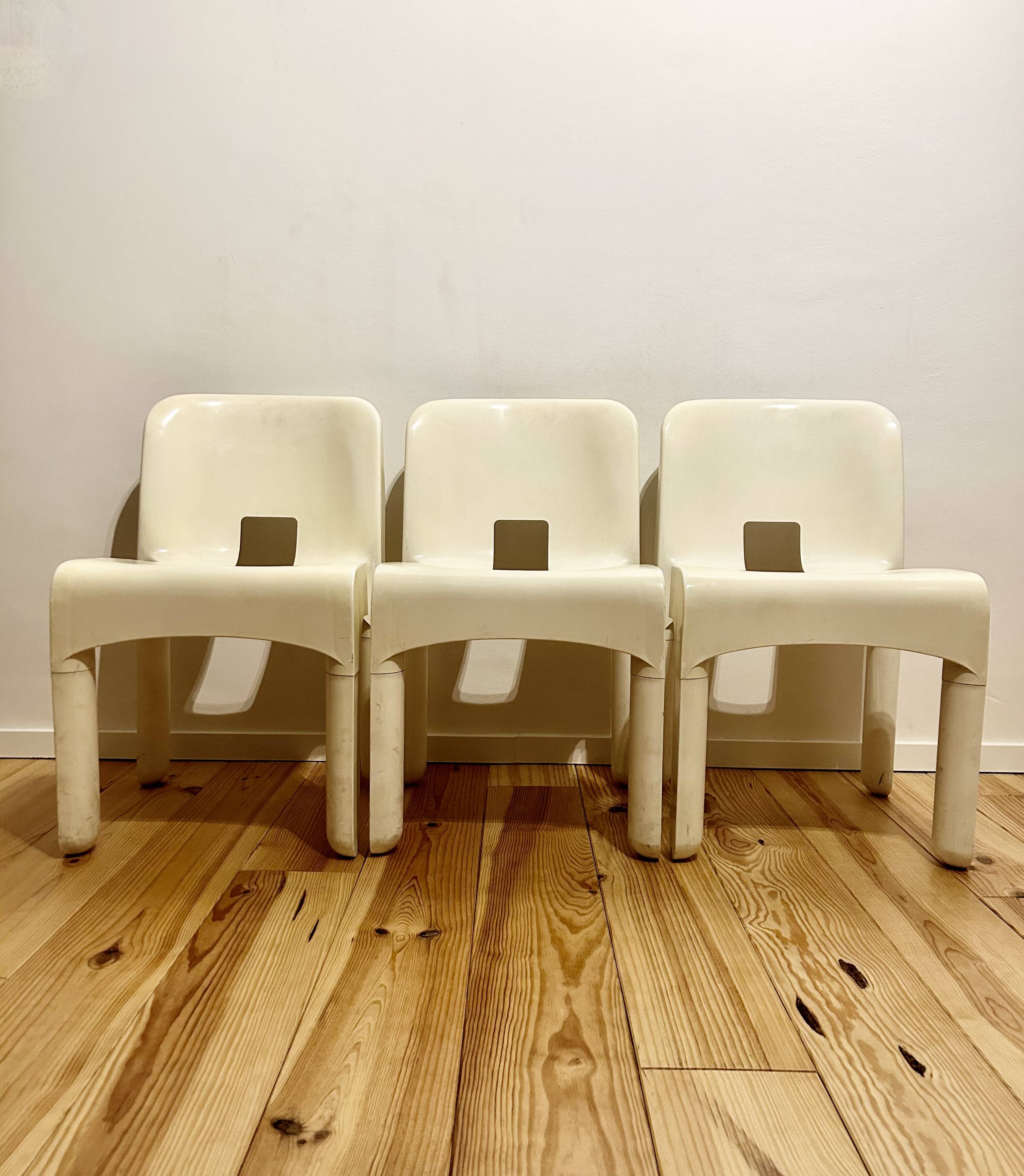 Set of 3 Chairs by Joe Colombo for Kartell, 1970