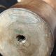 Philippe Capelle vintage 1970s table lamp in turned wood with rope shade