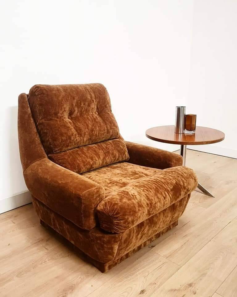Velvet armchair from the 70s