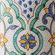 Granada Albarello Ceramic Table Lamp, Hand-Painted, New Silk Shade