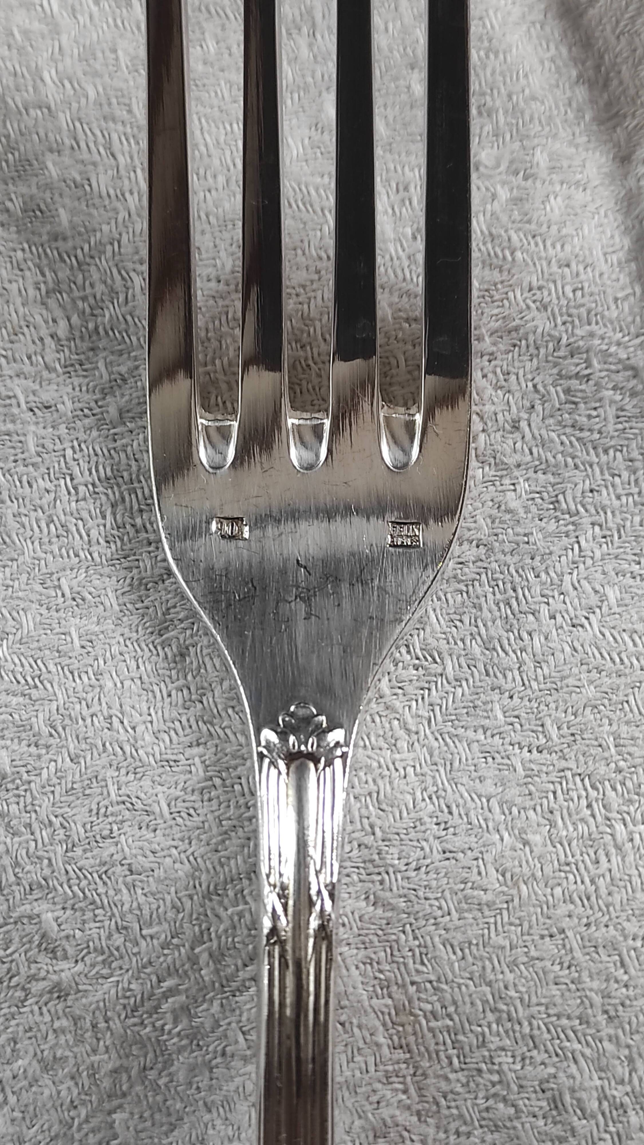 12 silver-plated metal forks by Félix Frères