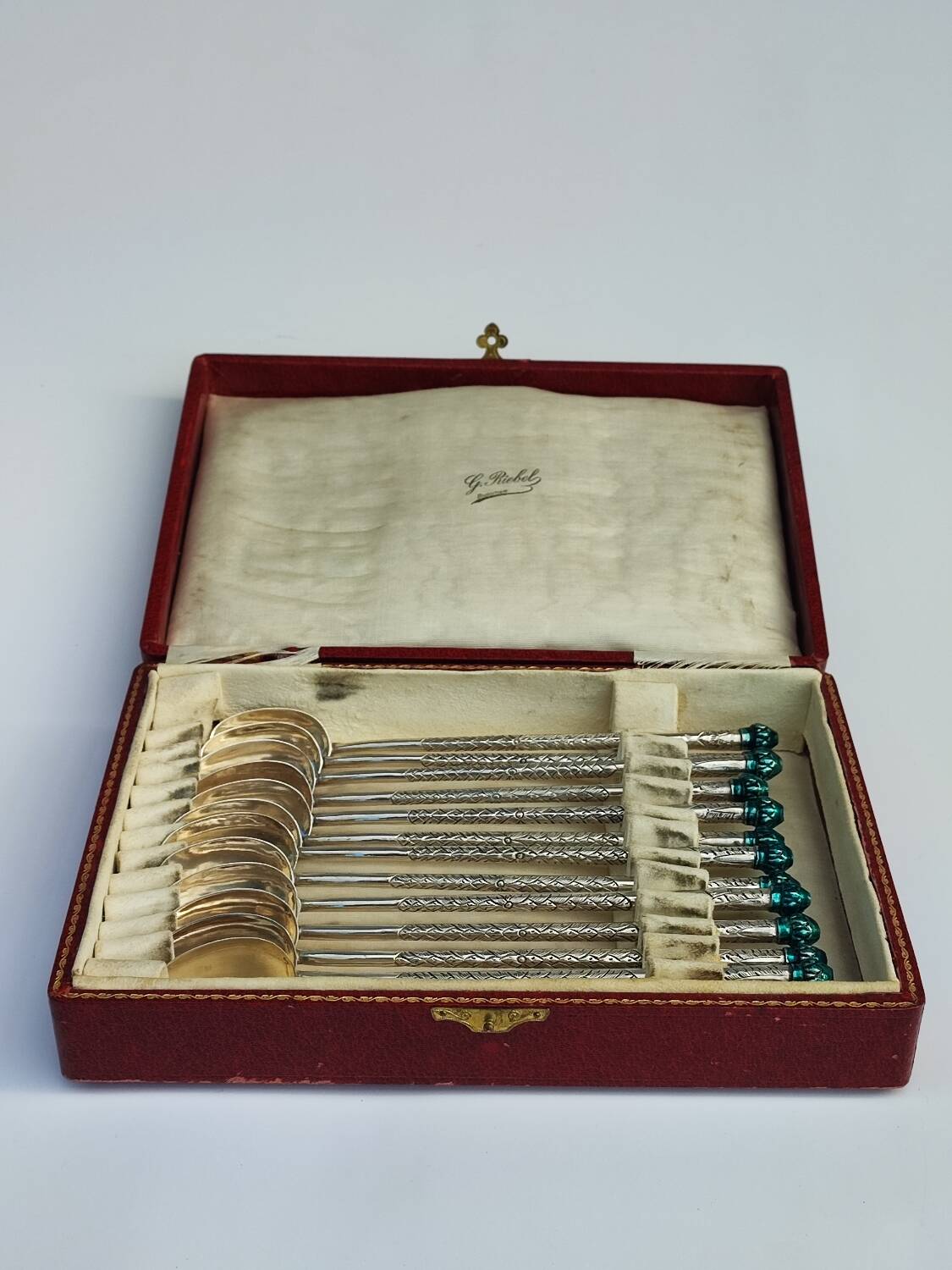 Boxed set of indonesion silver spoons