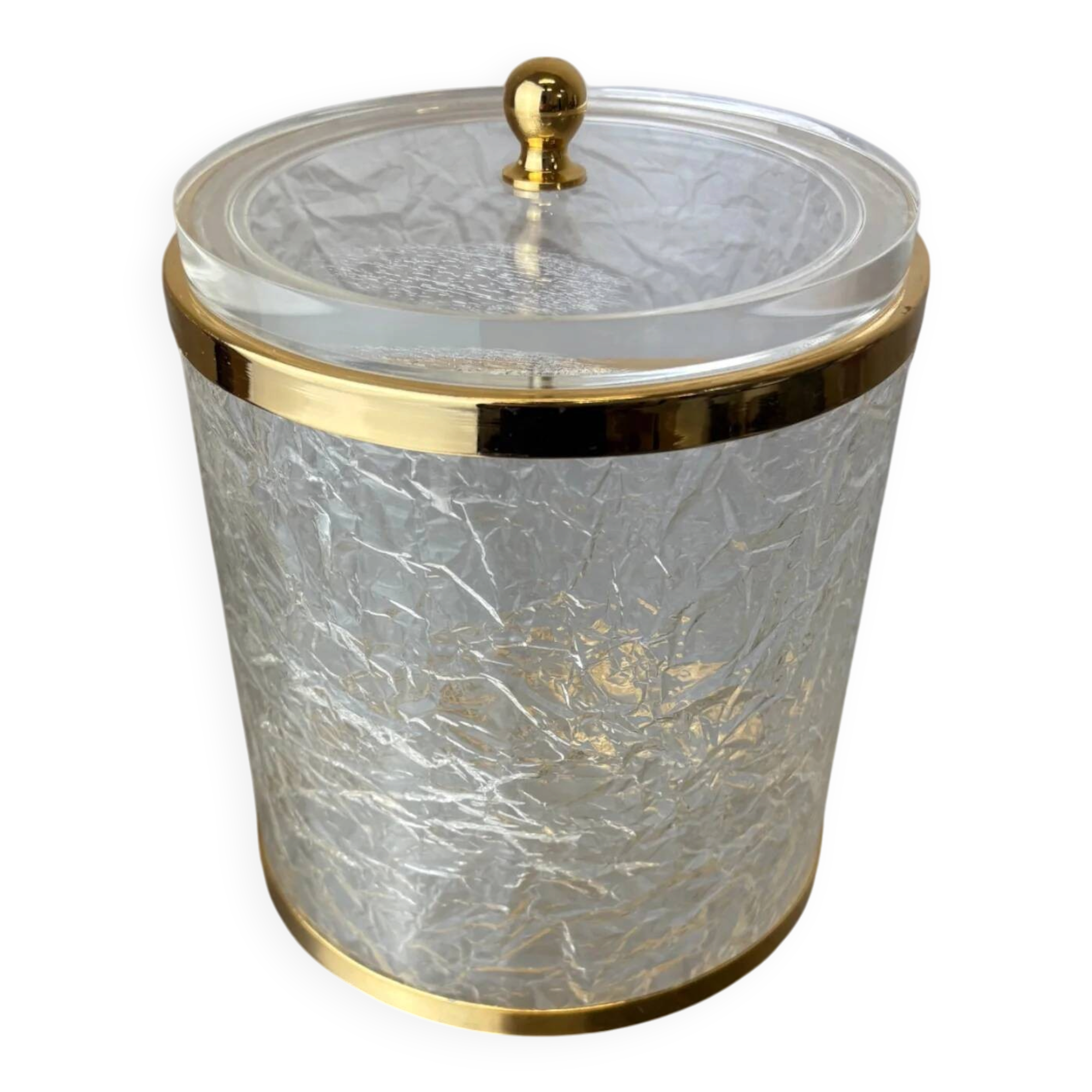 Dior style ice effect lucite box, Italy, 1970s