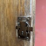 Antique Rustic Tuscan Window in Chestnut with Original Wrought Iron Hardware, 1800s