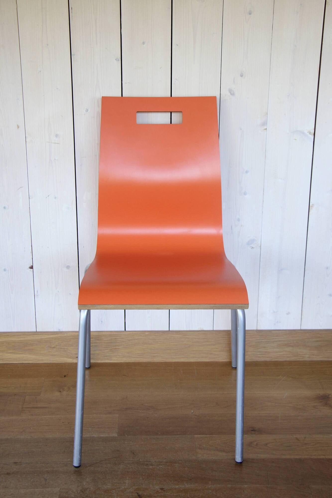 1970s metal and wood chairs