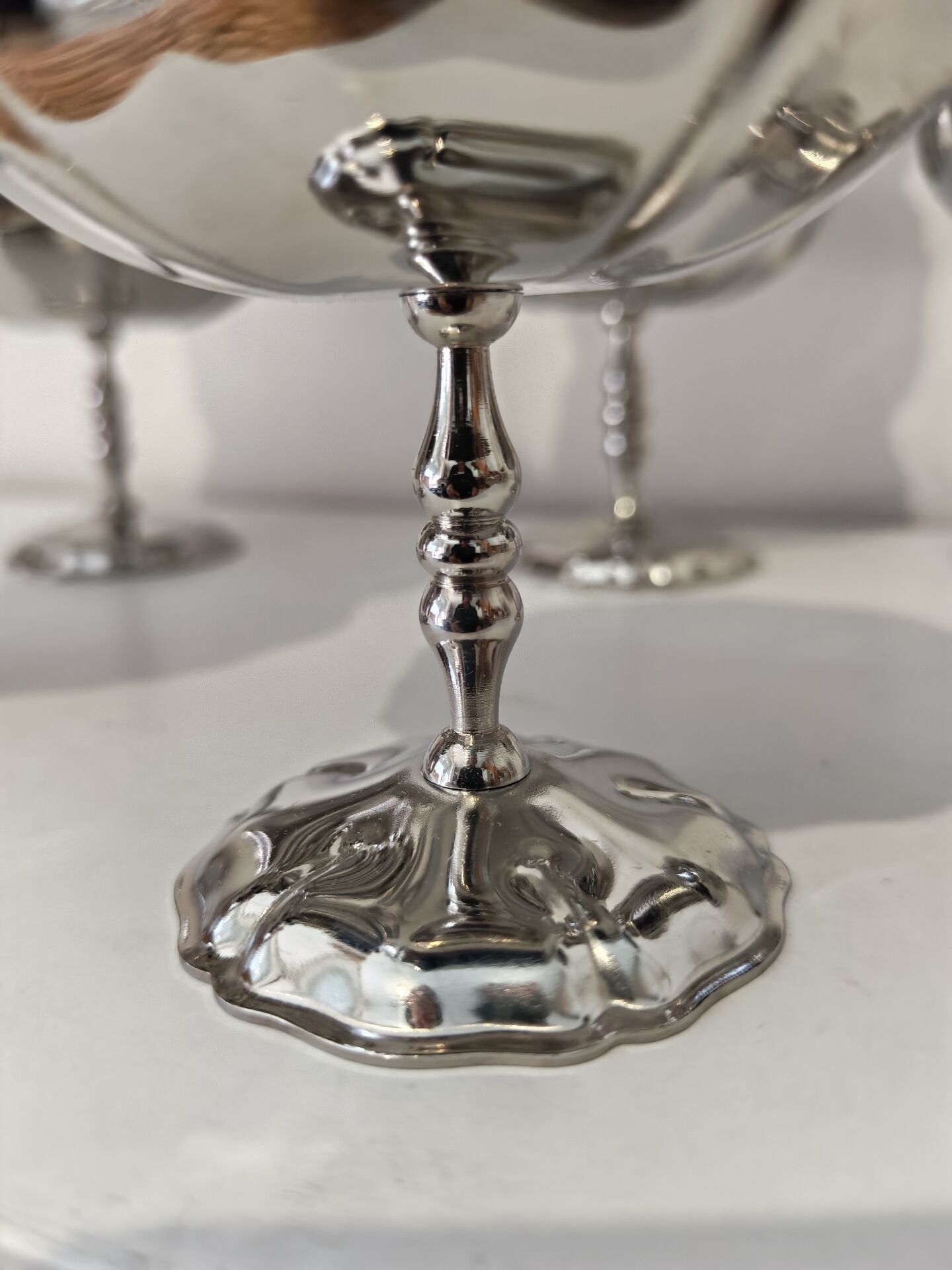 12 shiny high sorbet cups in stainless steel chrome