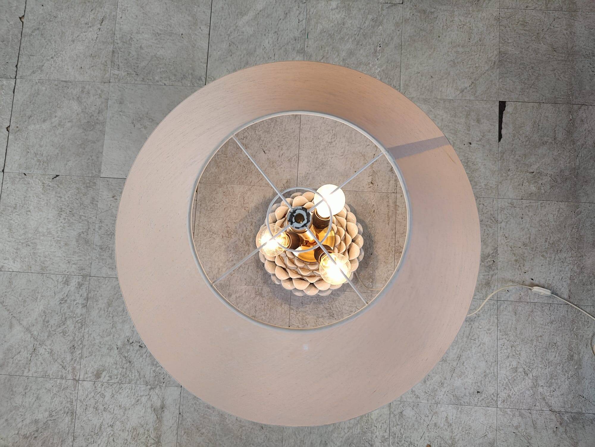 Vintage italian ceramic artichoque table lamp, 1960s