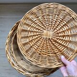 Vintage wicker linen pan