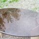 70s travertine and smoked glass designer coffee table