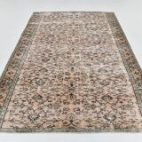 Light Blush Pink All-over Floral Vintage Rug, 188x276Cm