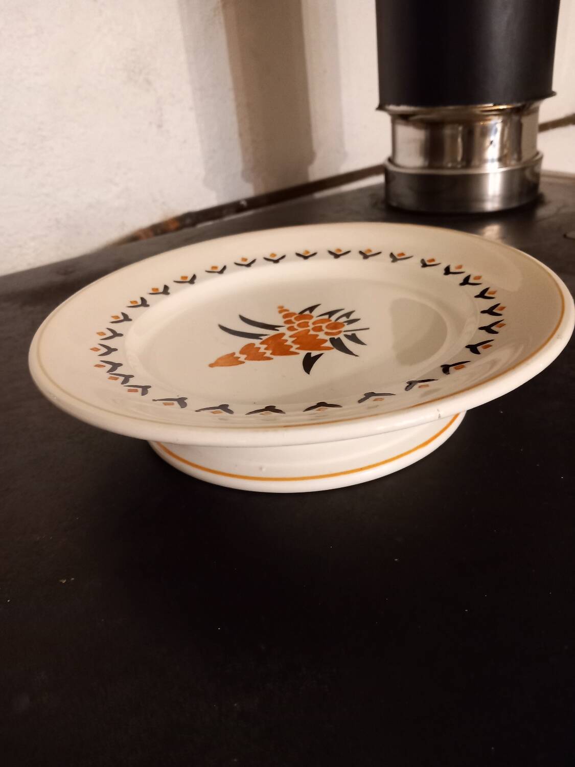 Set of 3 old earthenware fruit bowls from Saint Amand