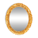 Vintage oval decorative mirror in gilded wood with floral frame, Italy, 1960s.