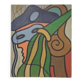 Oil painting on canvas "mask" franco prayer (1924) 50 x 60 cm