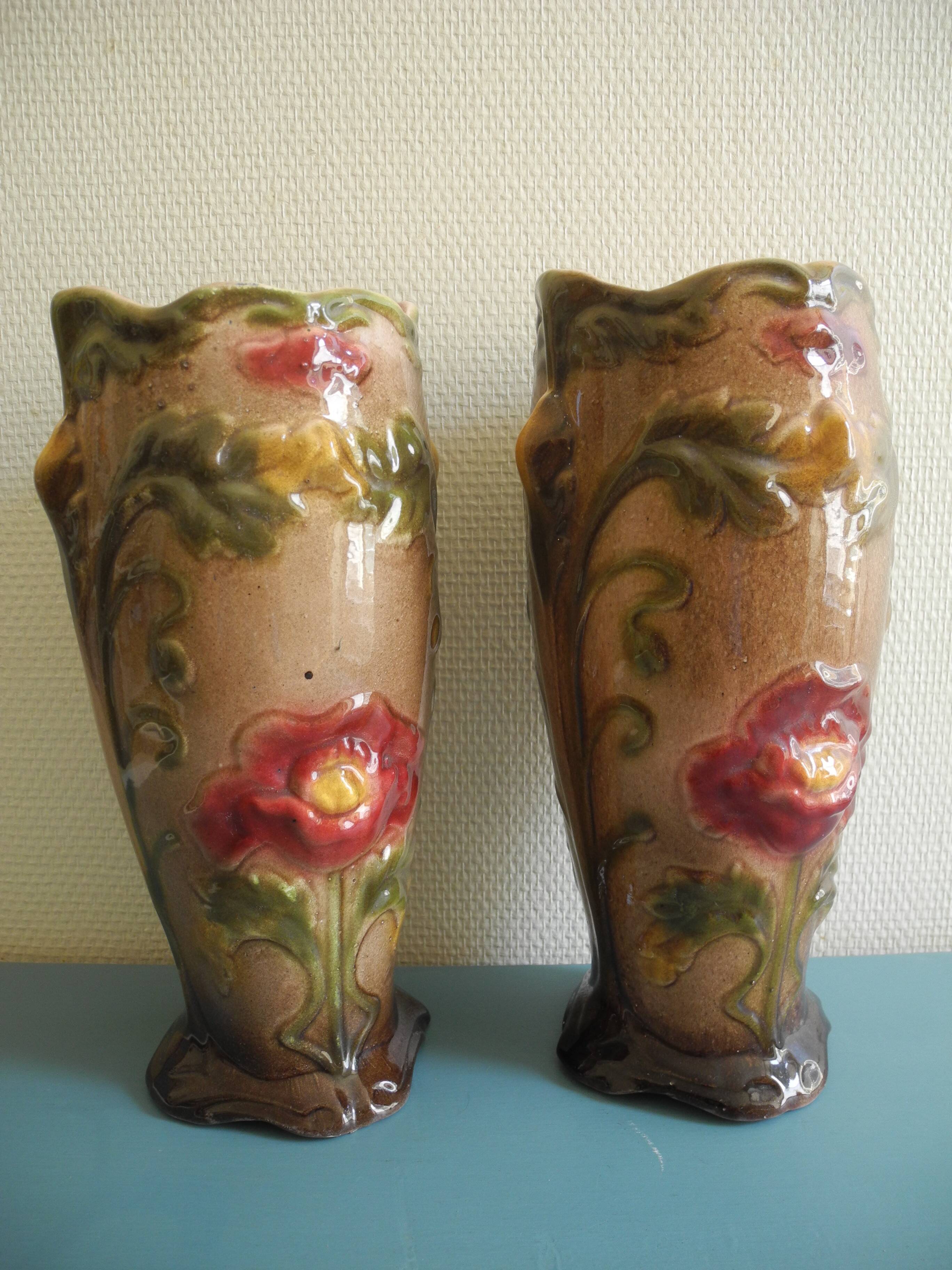 earthenware trim barbotine planter vases french fireplace set planter
