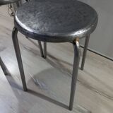 Pair of Industrial Stools in Raw Metal