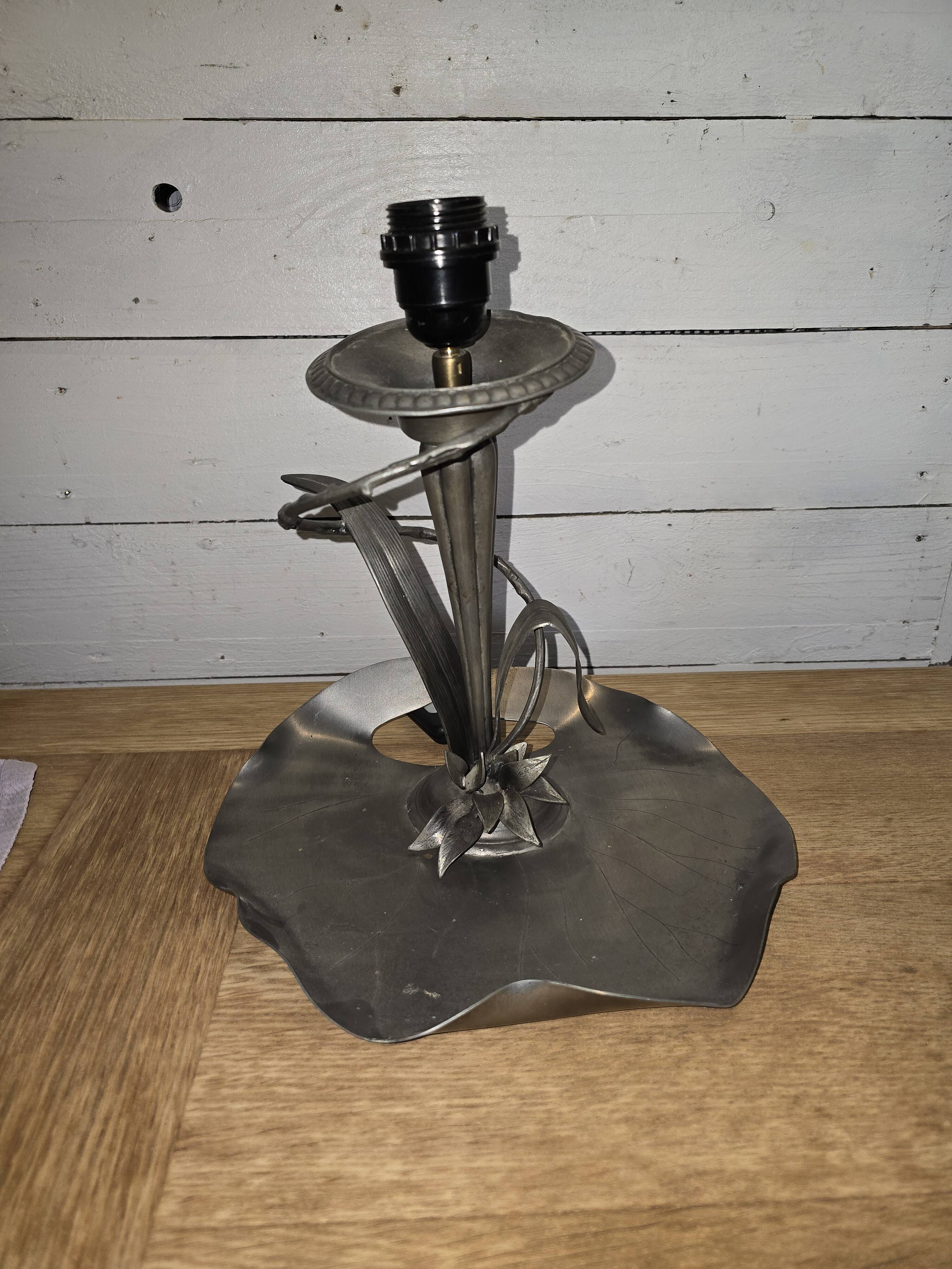 Lampe art déco en étain des années 1930