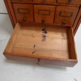 Antique oak watchmakers cabinet with drawers