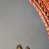 Vintage round rattan mirror