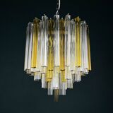 Crystal prism chandelier in Murano glass by Venini, 1970s.
