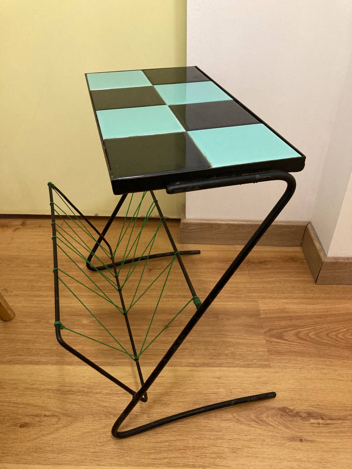 Desserte scoubidou années 50-60 turquoise