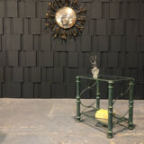 Table d’appoint en fer et verre patine antique