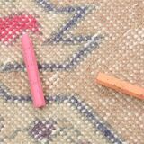 Turkish Cream Pink Oriental Vintage Rug, 121x208Cm