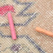Turkish Cream Pink Oriental Vintage Rug, 121x208Cm