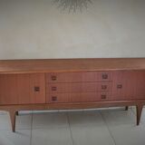 Scandinavian sideboard in teak and teak veneer in the late 60s
