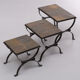 Slate stone brutalist nesting tables, 1970s, france