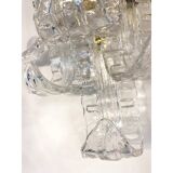 Contemporary transparent "lingue" murano glass wall lamp in barovier style