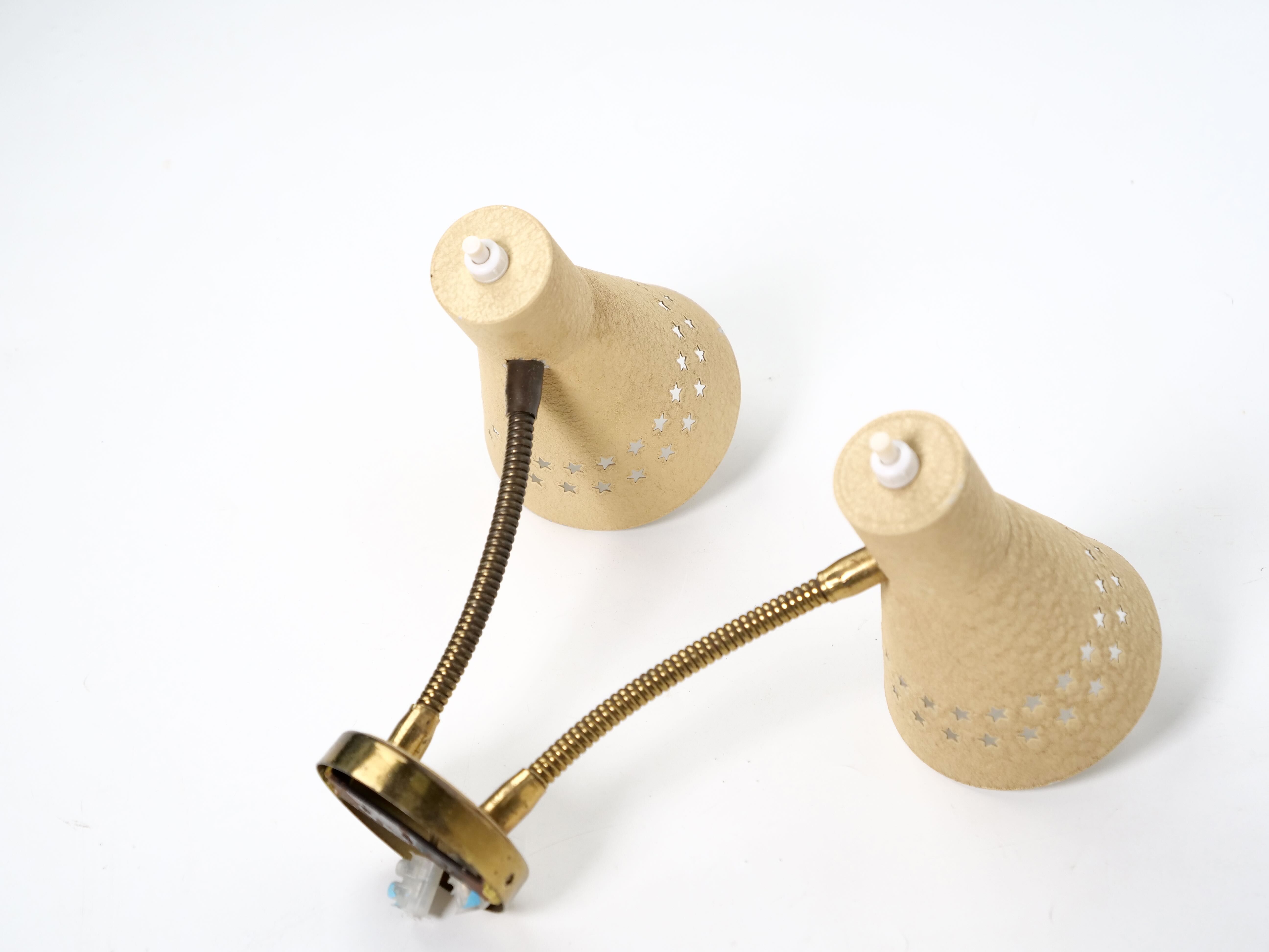 Italian wall lamp double flexible 1950