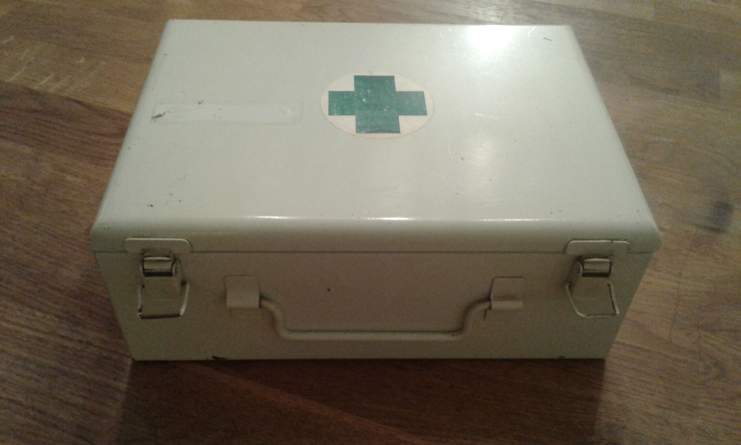emergency suitcase. Metal. Vintage