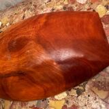 Vintage Red Carved Wooden Bowl / Pocket Dish - 41 / 25 / H 8 cm