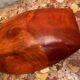 Vintage Red Carved Wooden Bowl / Pocket Dish - 41 / 25 / H 8 cm