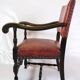 Set Of 2 Antique Armchairs Made In Oak & Red Leather From 1930s