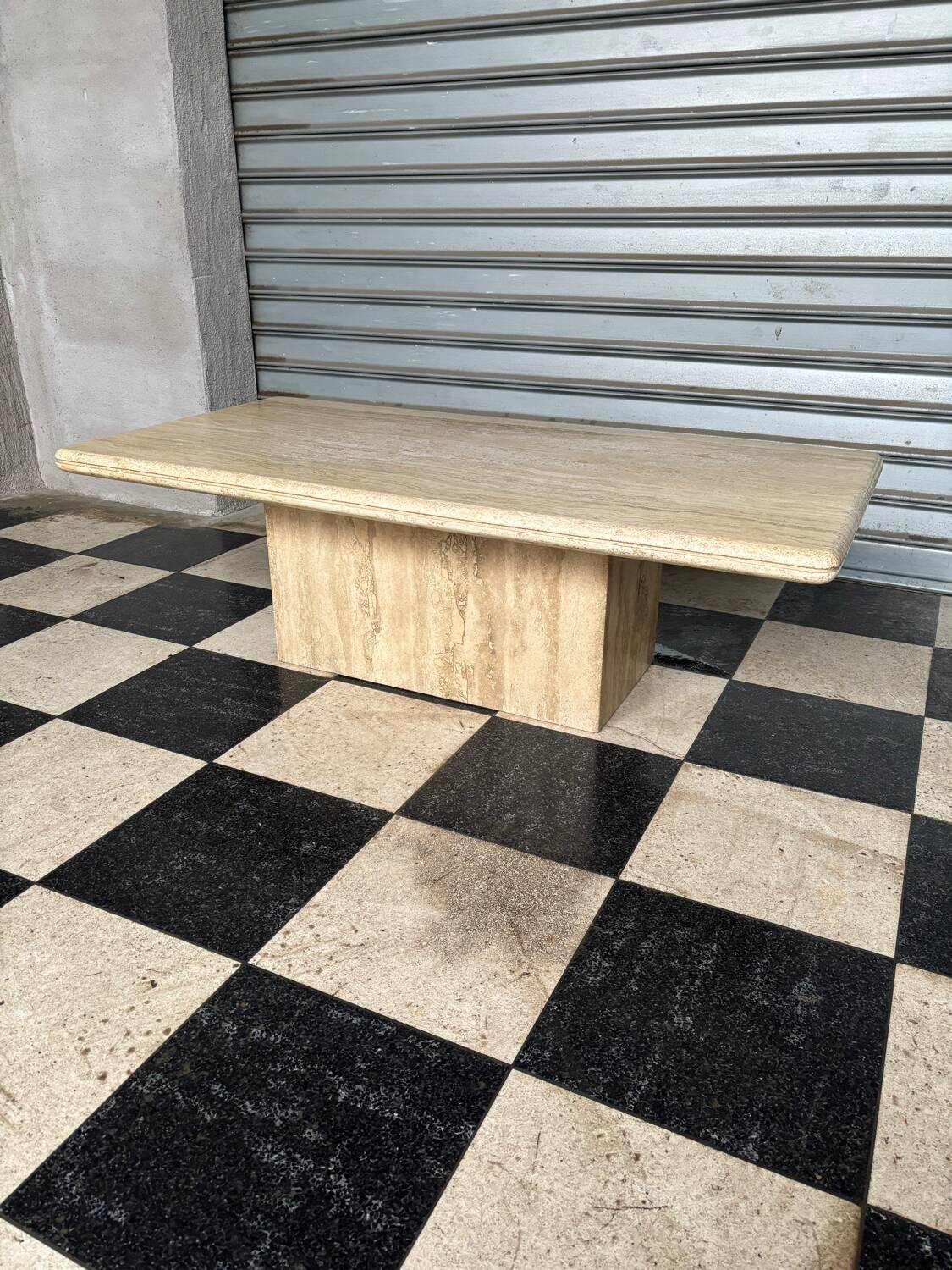 Vintage travertine coffee table