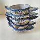 5 mini earthenware bowls from Charolles decorated with a village and rooster.